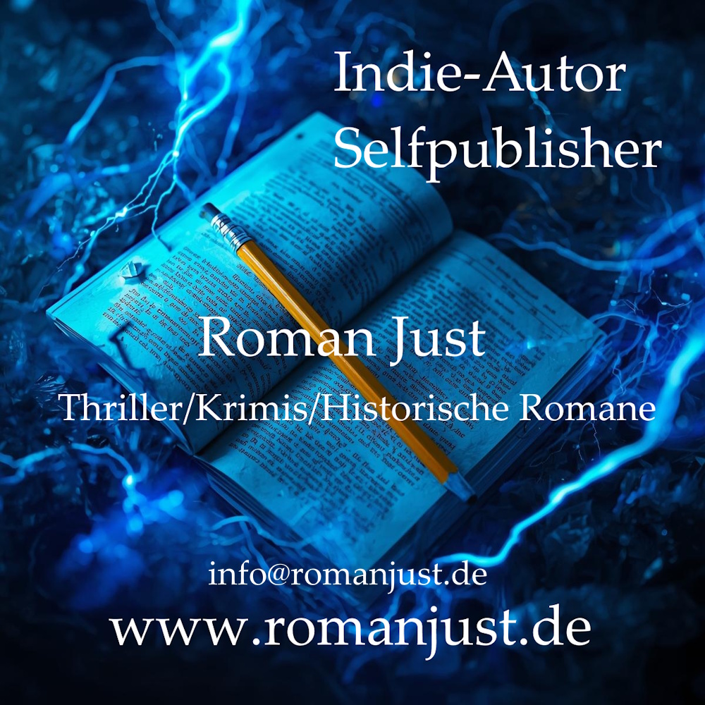 Logo Indie-Autor Roman Just – Thriller, Krimis und historische Romane